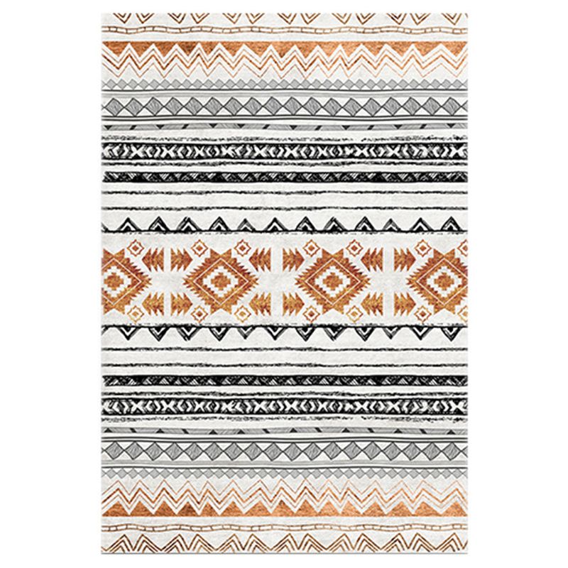 Multicolor Home Decoration Carpet Bohemian Tribal Symbols Area Tapis Polyester avec tapis de support sans glissement