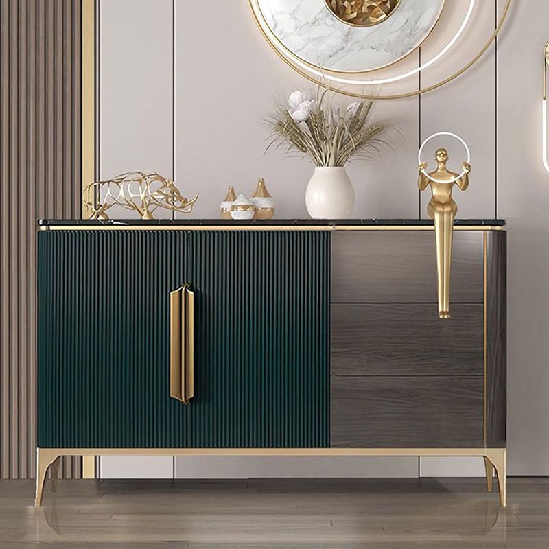 Modern & Contemporary Side Board Adjustable Shelving Credenza with Drawers and Cabinets