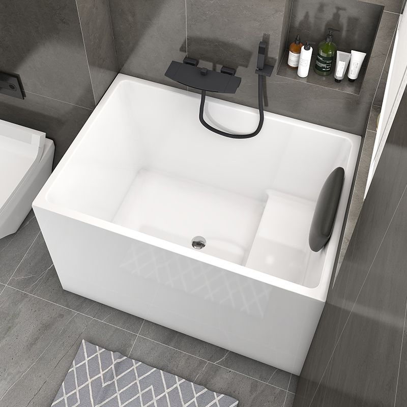 Back to Wall Rectangular Bathtub Antique Finish Soaking Bath Tub (Faucet not Included)