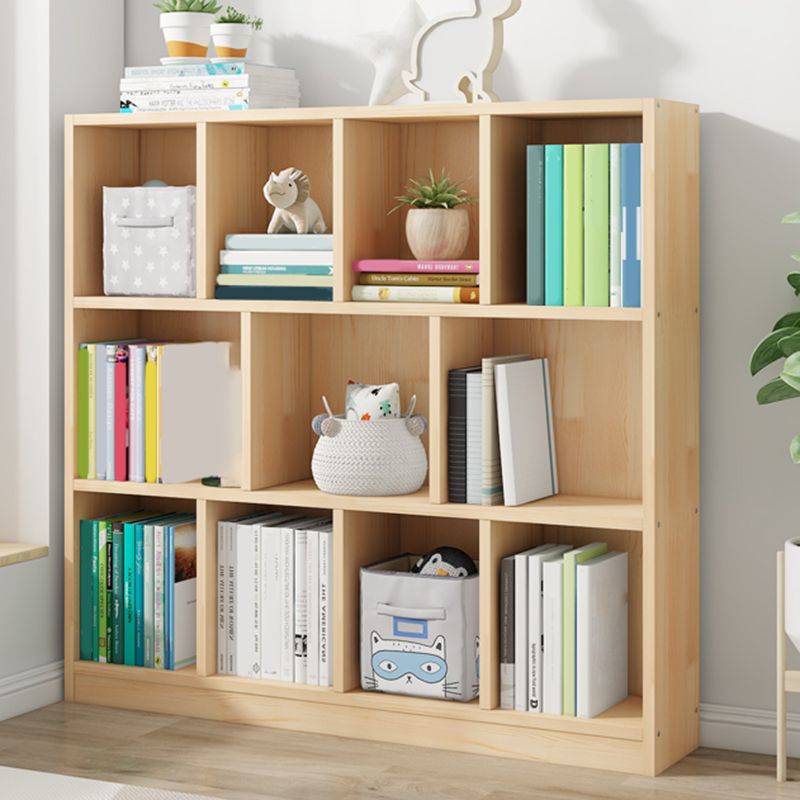 Modern Solid Wood Bookshelf Closed Back Bookcase with Shelves