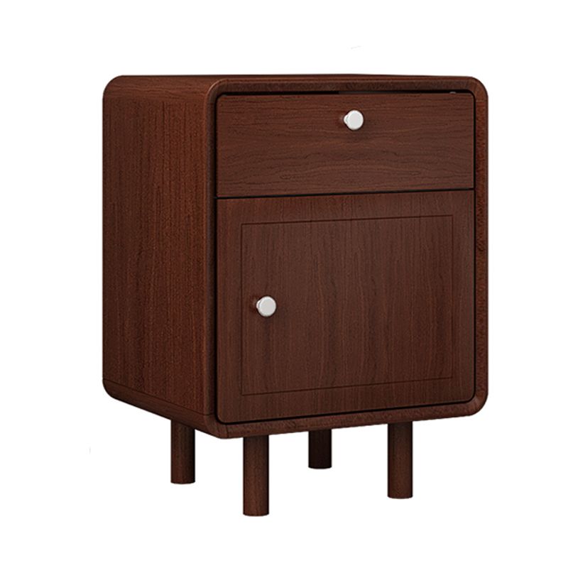 Modern Solid Wood Nightstand 1-Drawer Left Side Door Bed Cabinet