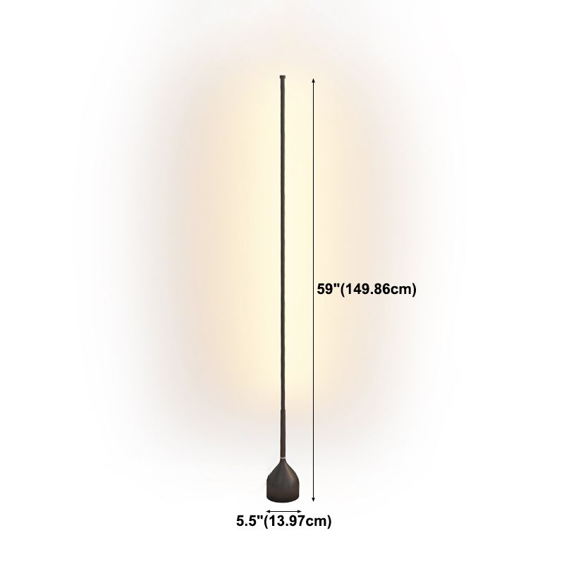 Modern Floor Light Strip Shape LED Floor Standing Lamp with Silica Gel Shade for Bedroom