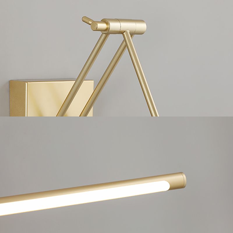 Gold LED Linear Wall Sconce in Modern Concise Style Wrought Iron Extendable Wall Light with Acrylic Shade