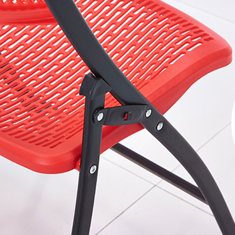 Contemporary Metal Legs Plastic Chair Armless Mid-Back Task Chair