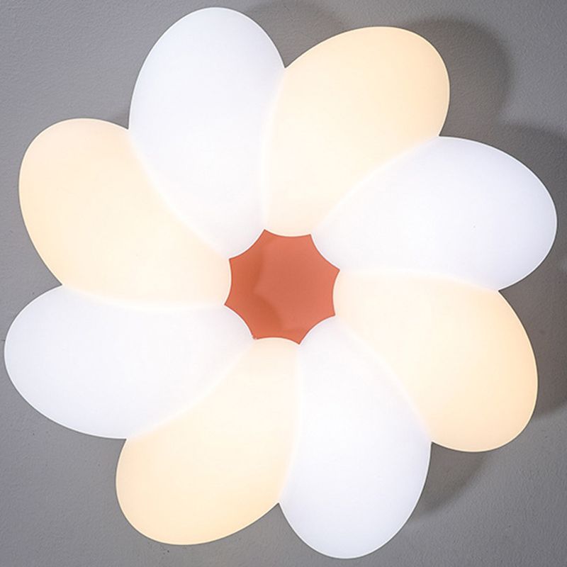 LED Modern Metal Flush Mount Flower Shape Ceiling Light with Acrylic Shade for Bedroom