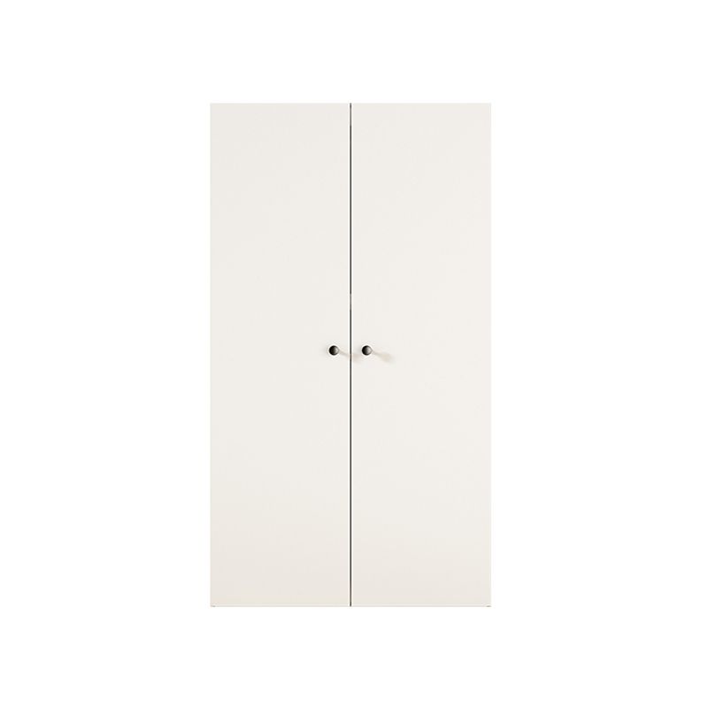 Wooden Kids Closet White Colour Cloth Rod Included Wardrobe Closet with 2 Shelves