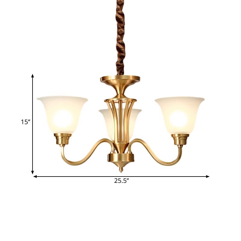 3/5 lampadine kit lampada sospesa kit vintage vetro opalino giù ciondolo di illuminazione in ottone per salotto