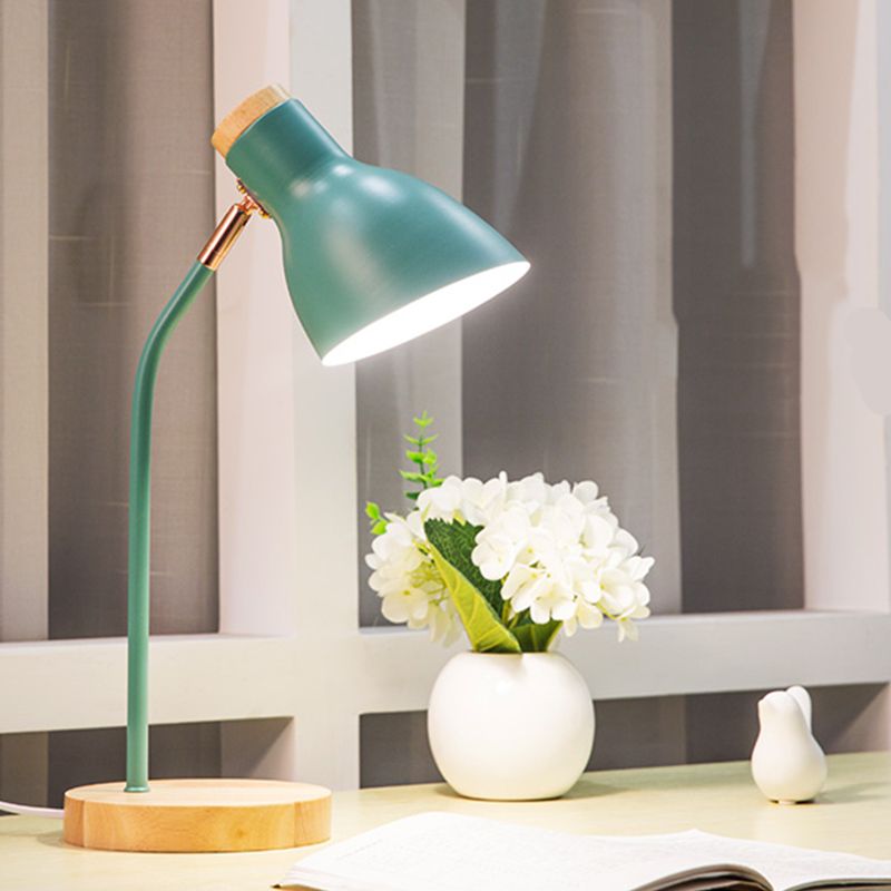 Modern Style Round Night Table Lamp Metal 1-Light Table Light