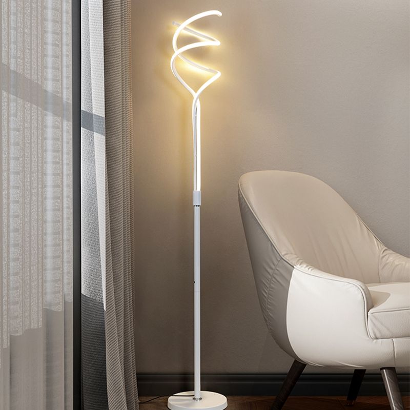 Éclairage de sol en forme de bande de style moderne métal 2 lampadaire léger pour chambre à coucher