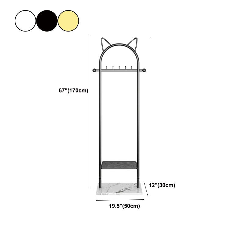 Modern Metal Hall Stand with Hooks Storage Shelf Coat Hanger