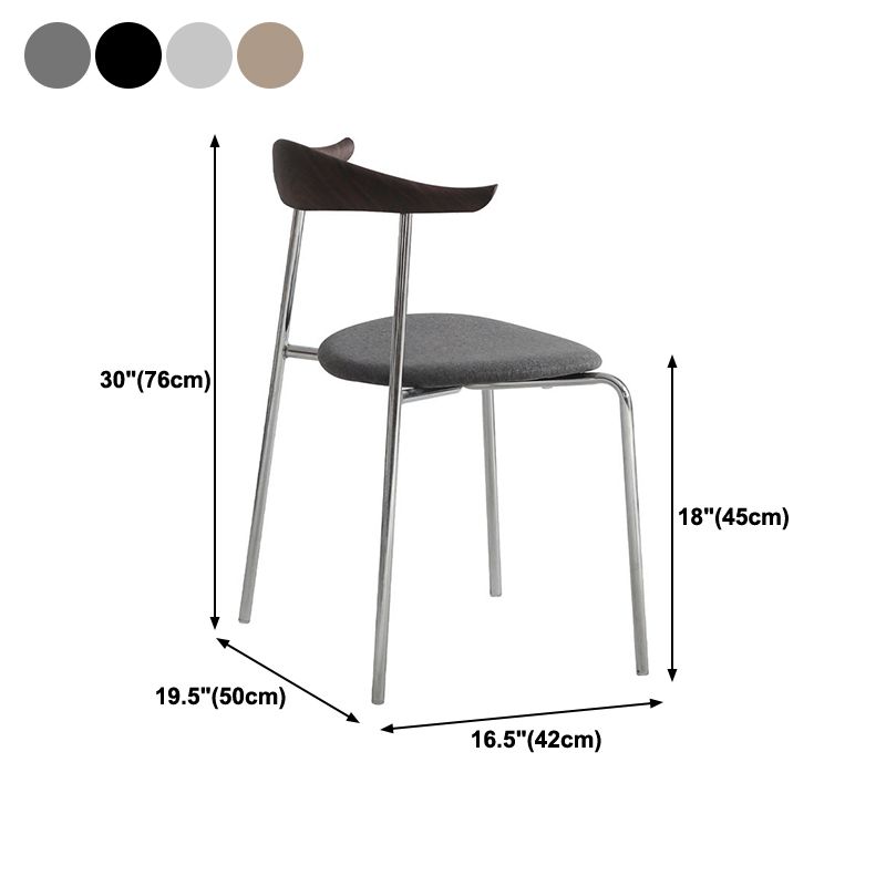 Industrial Style Metal Chairs Dining Armless Open Back Chairs for Kitchen