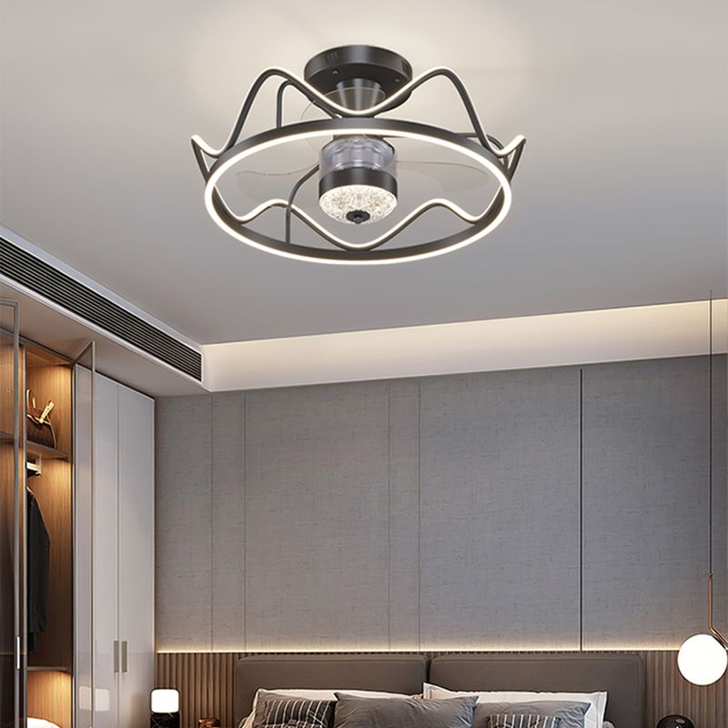 Geometric Shape Metal Ceiling Fans Modern Style Multi-Lights Ceiling Fan Fixture