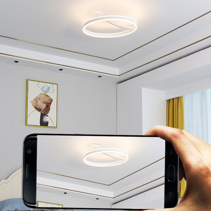 Lineare, halbbündige LED-Deckenleuchte aus Aluminium in moderner Schlichtheit, 2-flammige Acryl-Deckenleuchte für Schlafzimmer