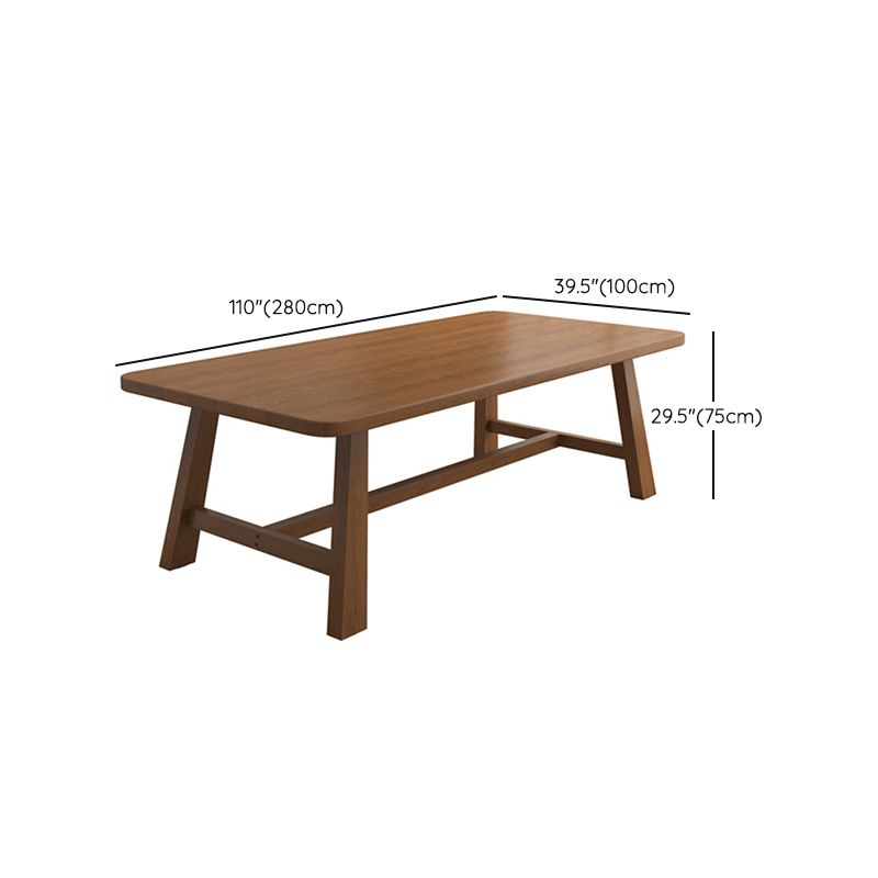 Solid Wood Curved Writing Desk H-Shape Base 29.53" Tall Office Desk