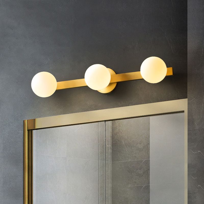 Golden Bath Vanity Lighting Contemporary Glass Light for Bathroom