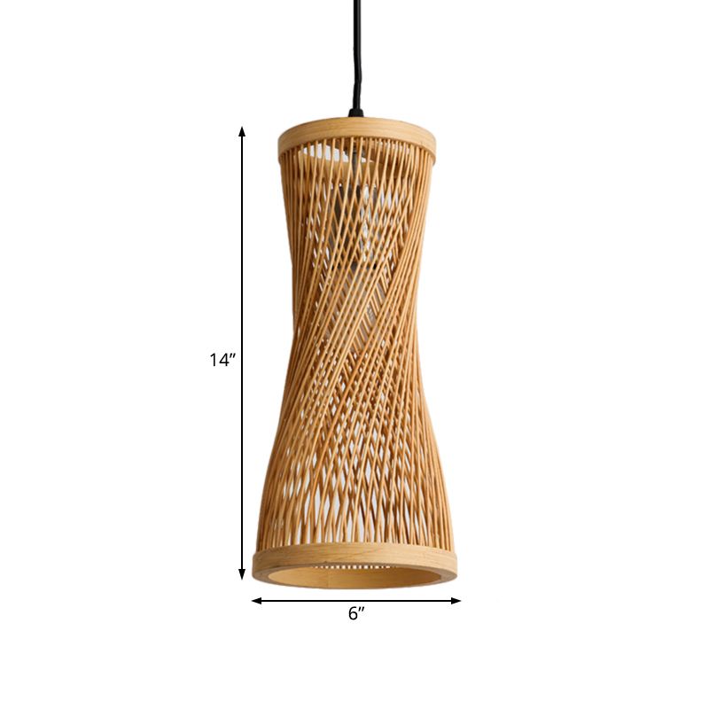 Bambou cylindre lampe suspendue chic