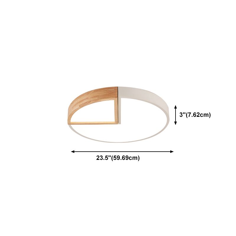 Ronde houten plafondlampen LED-plafondverlichting voor slaapkamer