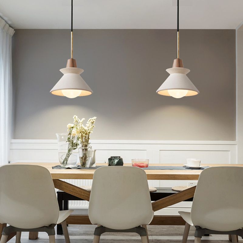 Simplicité moderne Cône de plafond lustre ciment suspendu Light pour le salon