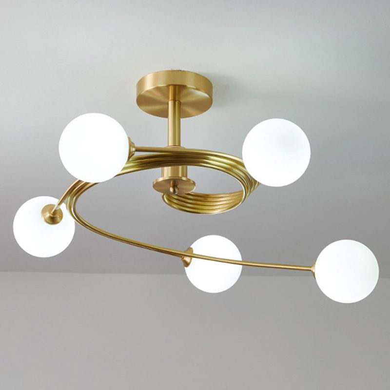 Bubbles Semi Flush Mount Light Fixture Contemporary Glass Ceiling Mount Chandelier