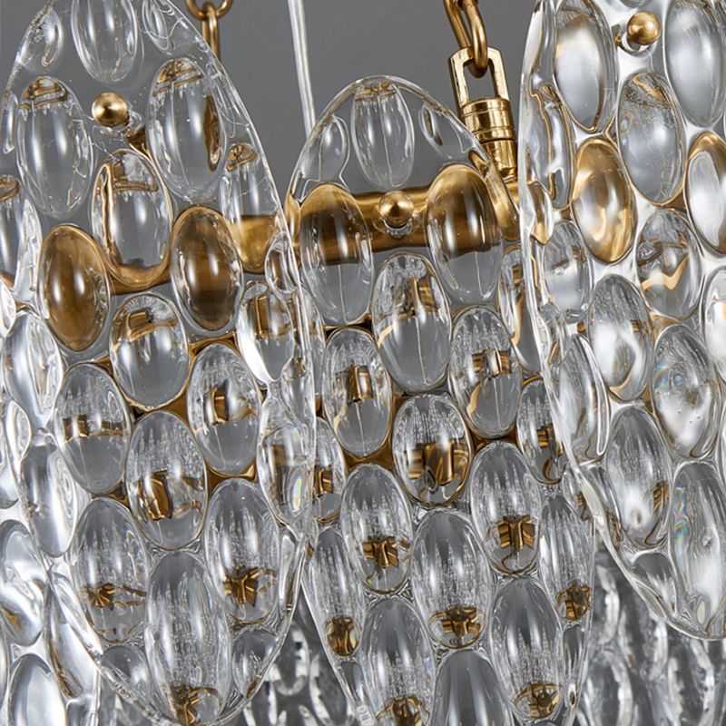 Lustres de la géométrie de style contemporain Lumières de lustre en verre en or