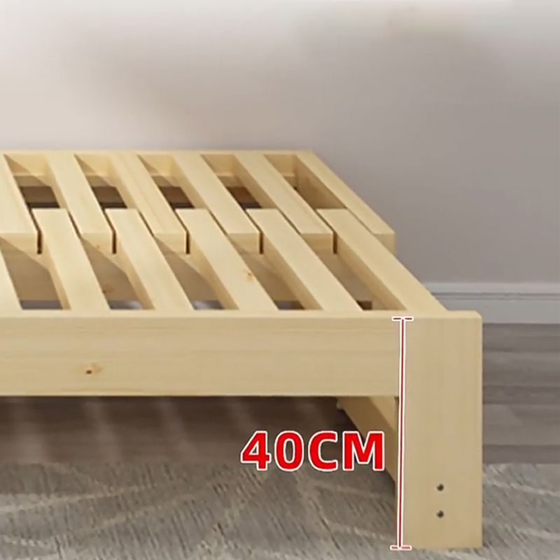 Scandinavian  Styled Natural Platform Bed Solid Wood Kid Bed