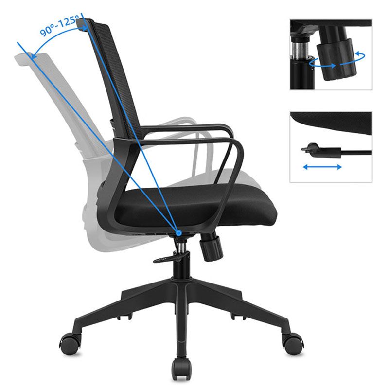 Workspace Office Chair Seat and Mesh in Black Slide Desk Chair