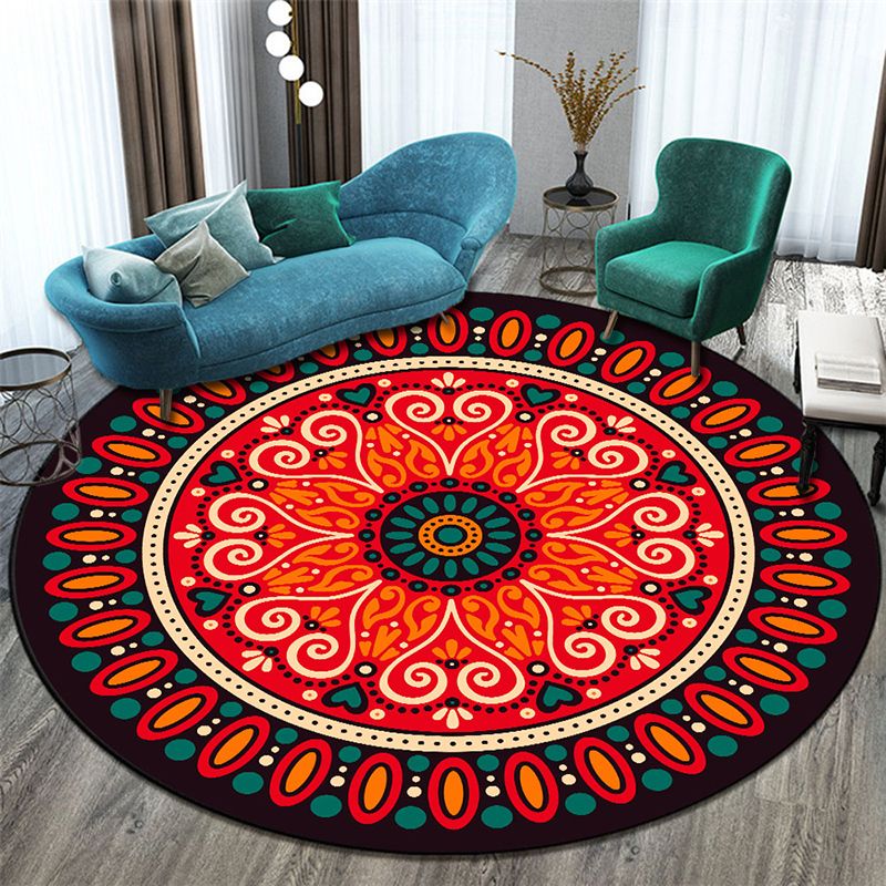 Morocco Floral Pattern Area Carpet Polyester Area Rug Stain Resistant Rug for Home Decor