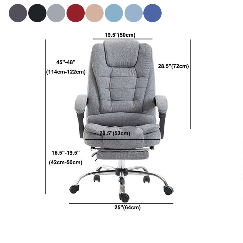 High Back Executive Office Chair with Chrome Metal Frame Contemporary Task Chair