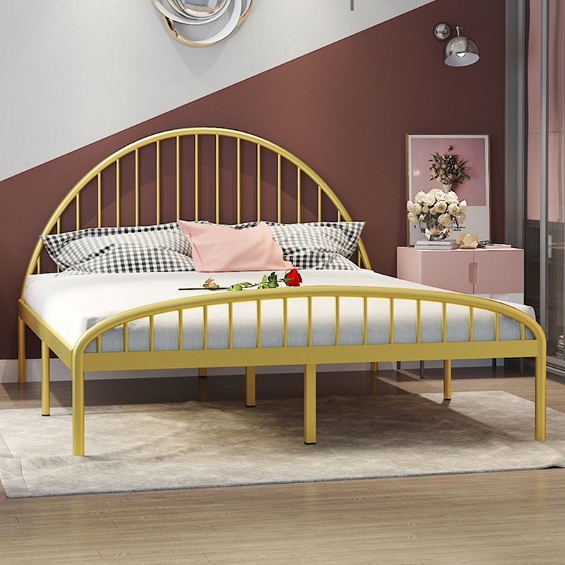 Contemporary Kids Bed Headboard Iron No Theme Standard Bed with Footboard