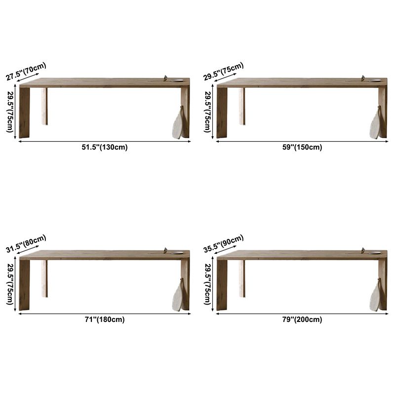 Contemporary Dining Table Solid Wood Table with 4 Legs for Dining Room