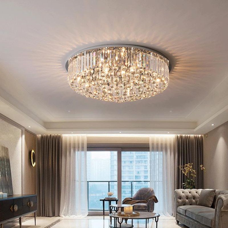 Ultra-Contemporary Flush Mount Lamp Crystal Ceiling Lighting for Bedroom