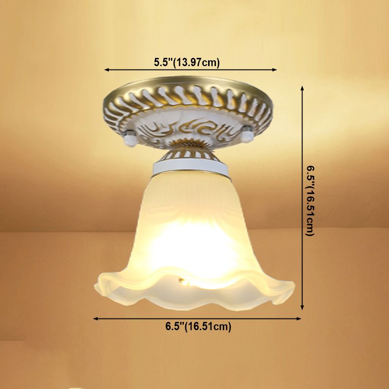 Single Light Glass Ceiling Light Classical Dining Room Ceiling Mount Lighting