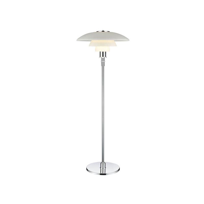 Plate-Like 2 Tiers Standing Light Contemporary Metallic 1 Head Living Room Floor Lamp in White