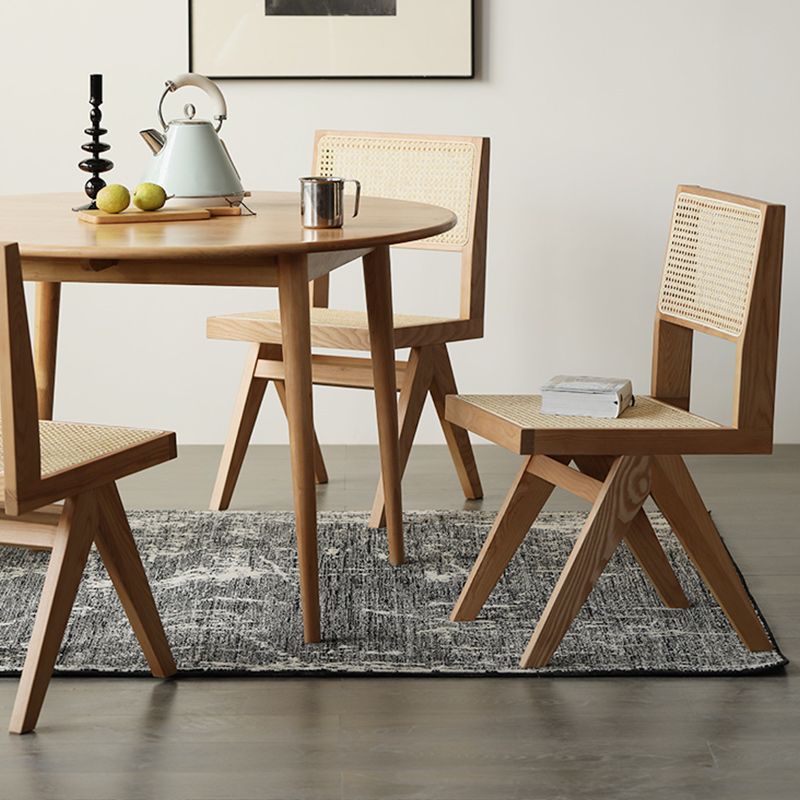 Armless Dining Chairs Modern Solid Wood Side Chairs for Dining Room