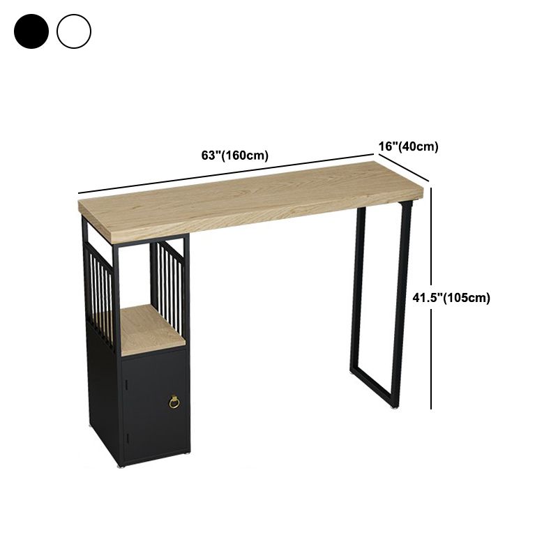 Indoor Rectangle Cocktail Bar Table Industrial Pub Height Dining Table with Storage