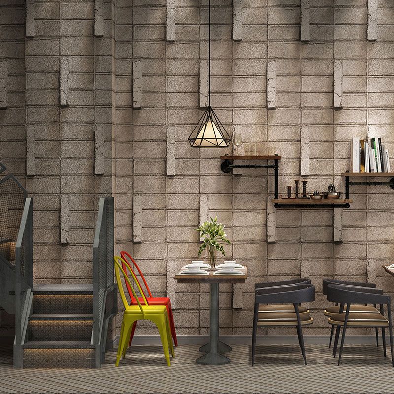 33' x 20.5" Brickwork Wall Decor in Soft Color Plaster Wallpaper Roll for Study Room