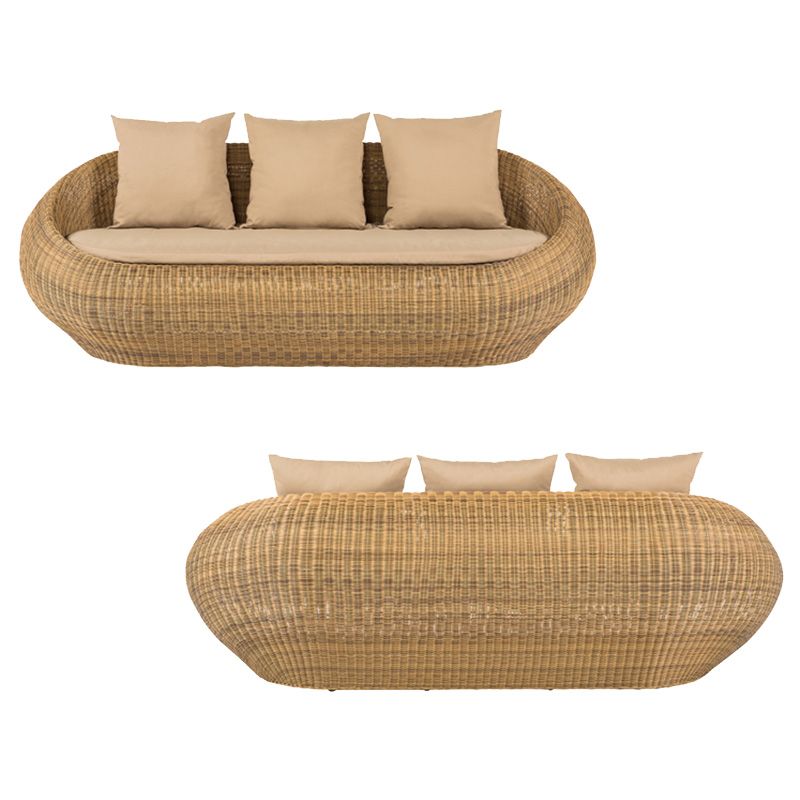 Outdoor Rattan Sofa Tropical Style Simple Leisure Patio Sofa