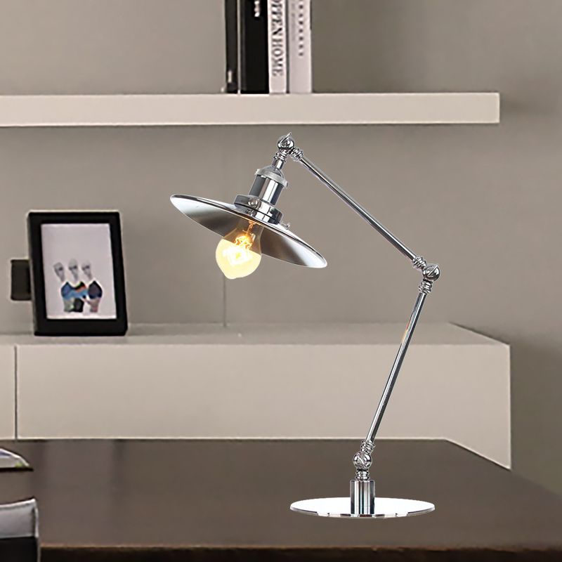 Éclairage de bureau d'étude effilée Metal 1 lumière de lecture industrielle Lumière Lumière avec 8 "+8" / 8 "+8" +8 "Longueur Bras en Chrome