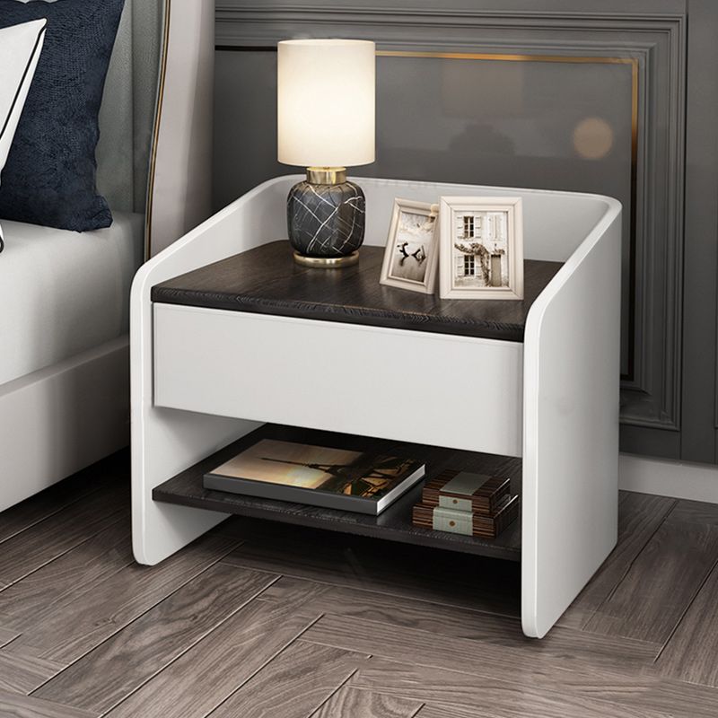 Nightstand with Drawer 20" Tall Accent Table Nightstand Modern with Shelf