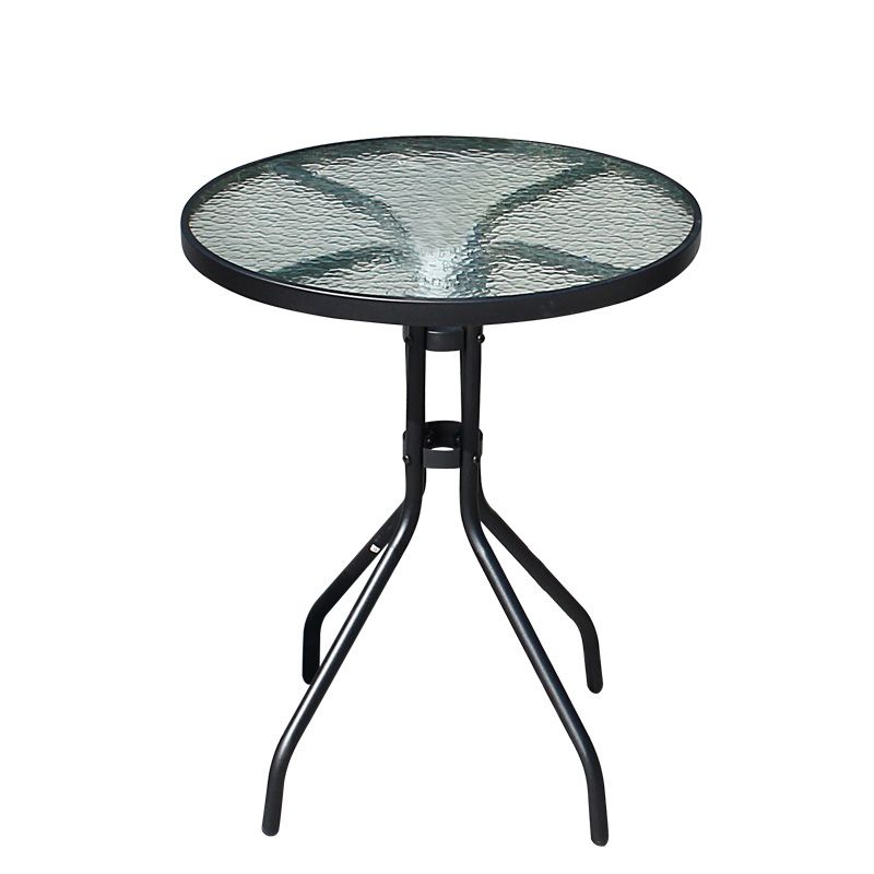 Modern Waterproof Geometric Courtyard Table Toughened Glass Outdoor Table