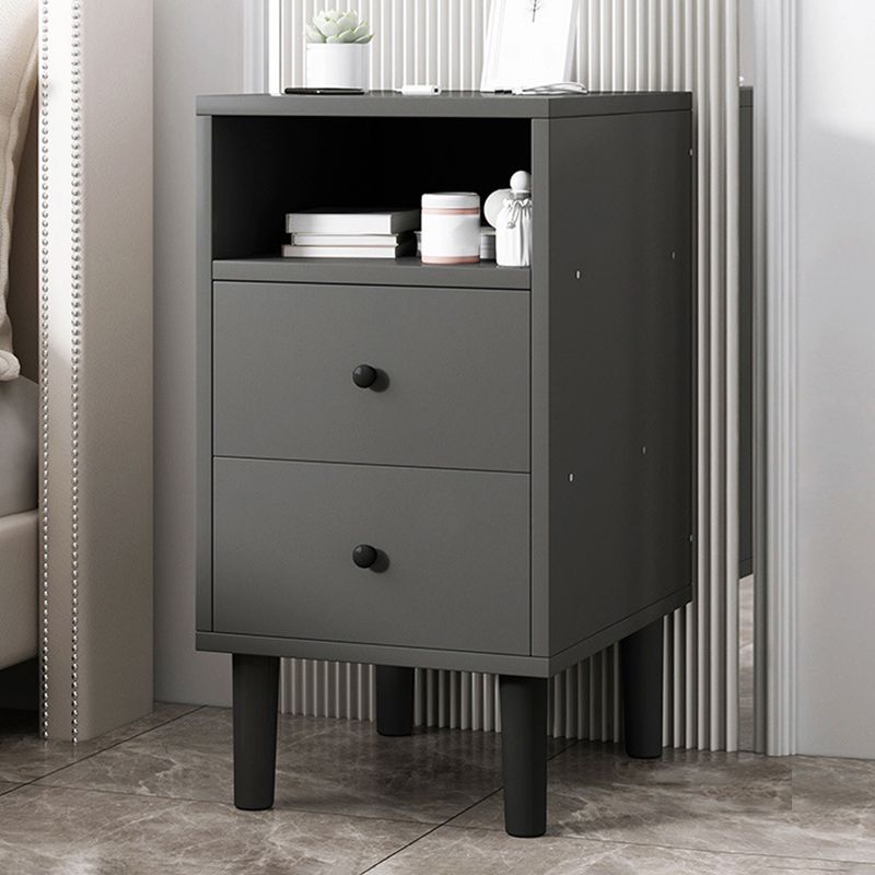 2 Drawers Modern Nightstand Open Storage Night Table with 1 Shelf ,22.8" Tall