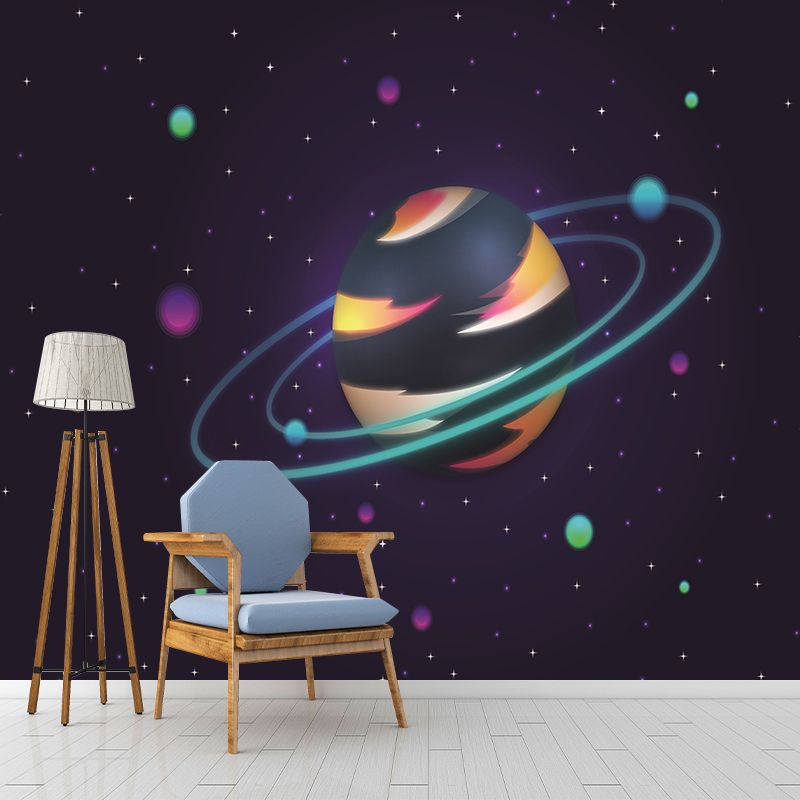 Modern Cosmic Planet Removable Wall Mural for Children's Bedroom, Water Resistant