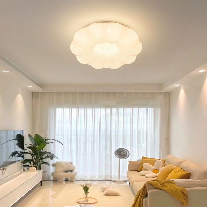 Modern Metal Flush Mount Cloud Shape Ceiling Light with Acrylic Shade for Living Room