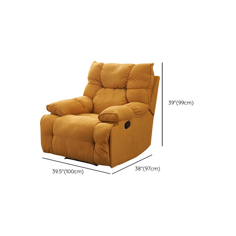 Contemporary Wingback Recliner Metal Indoor Swiveling Manual-Push Botton