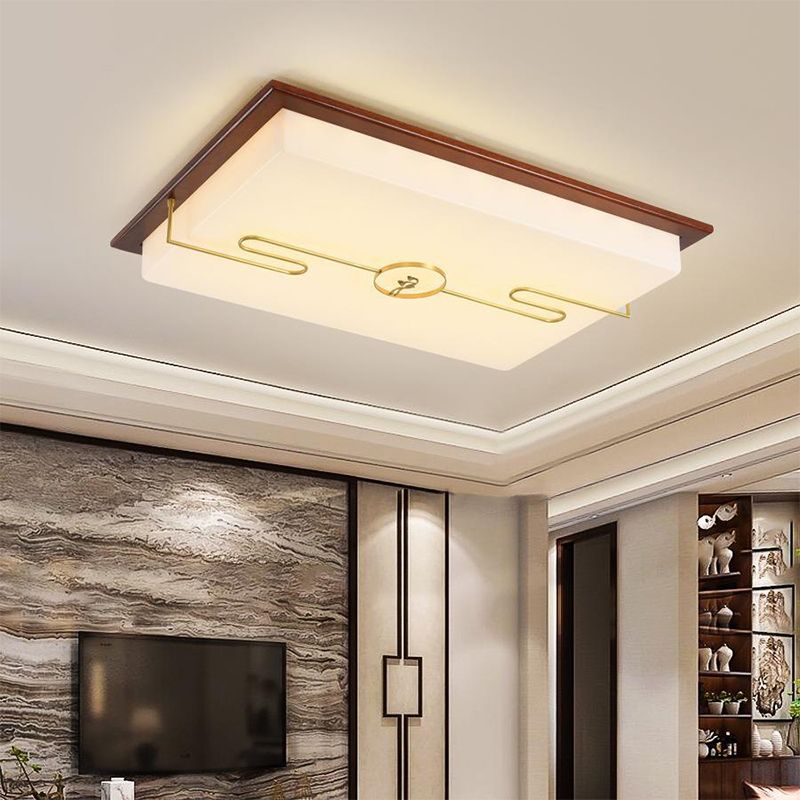 Modern Ceiling Lighting Wooden LED Flush Mount Fixture for Living Room