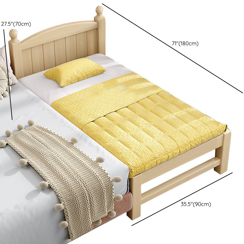 Solid Wood Kids Bed Gender Neutral Toddler Bed with Guardrail