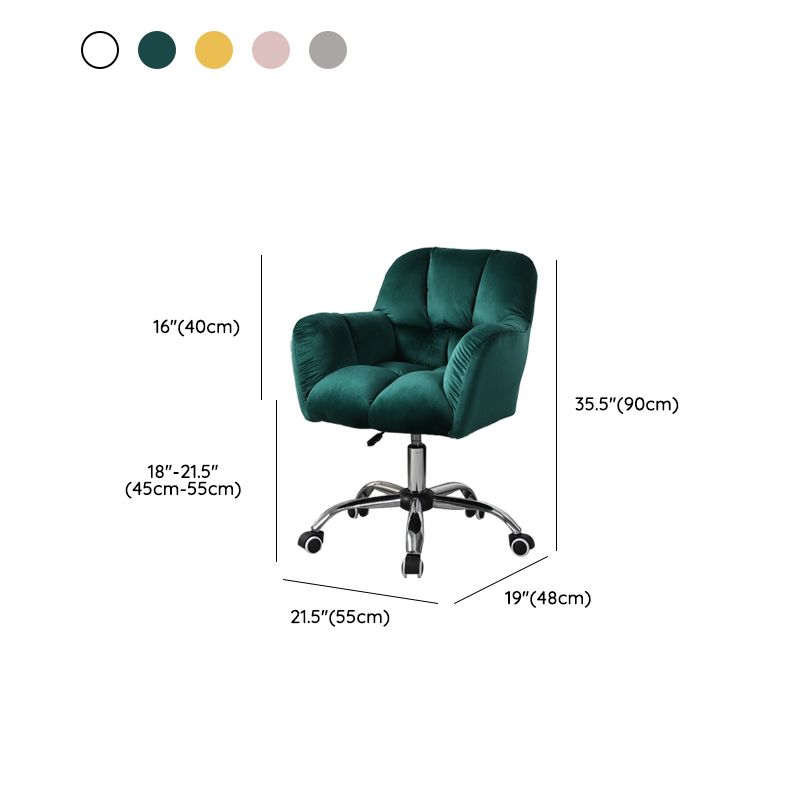 Contemporary Office Chair Armless Desk Chair with Wheels for Office