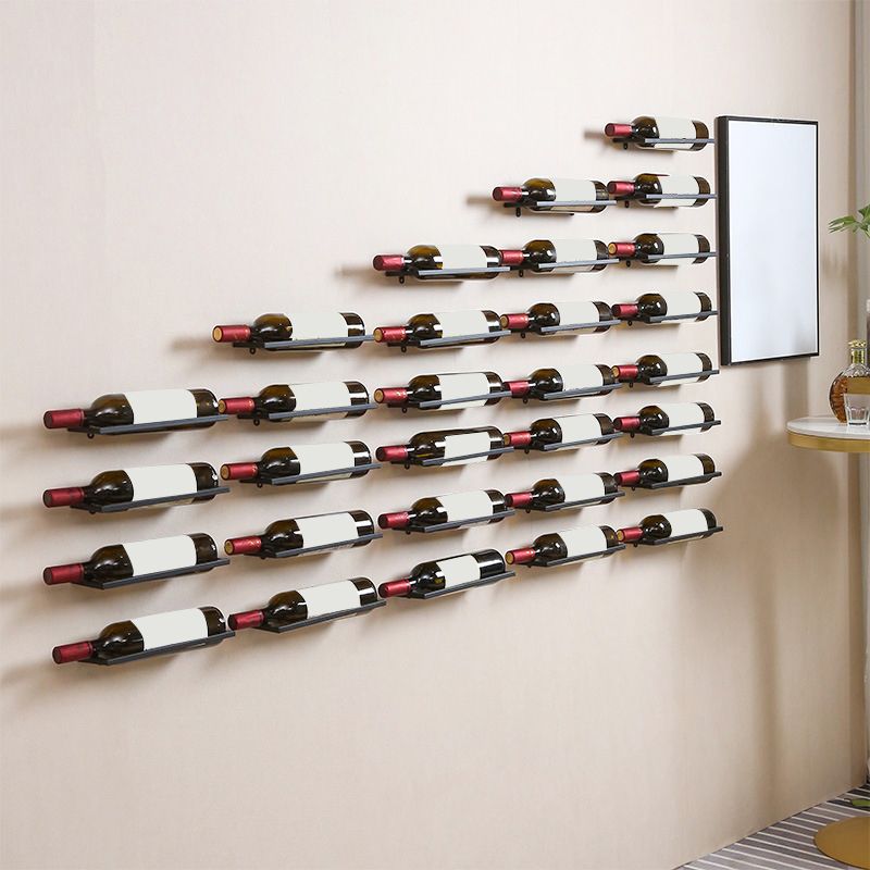 Wall Mounted Metal Contemporary Wine Bottle Holder for Kitchen