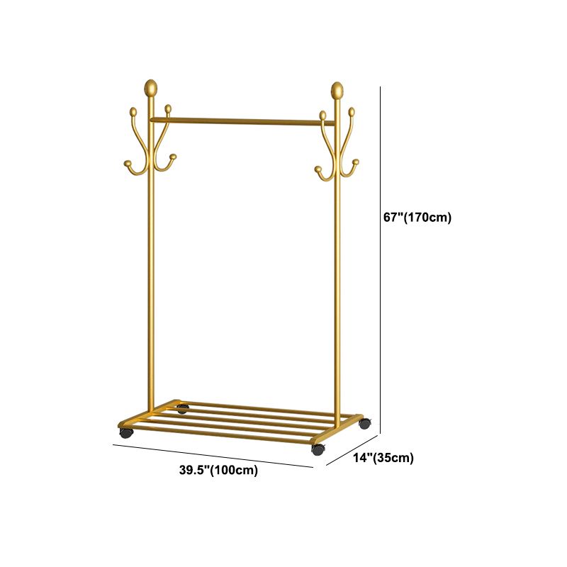 Modern Hall Stand with Hooks and Castors Storage Shelf Coat Hanger