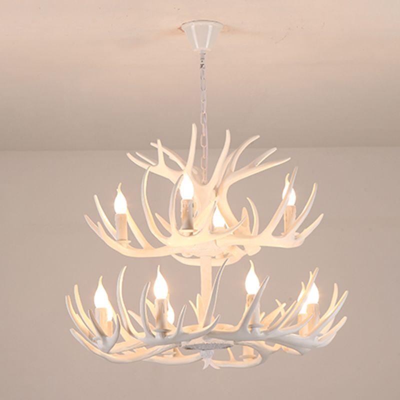 American Chandelier Resin Antler Shape Chandelier Pendant for Restaurant